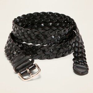 Old Navy Black Braided Faux-Leather Belt For Women (1")/NWT/SIZE M/L